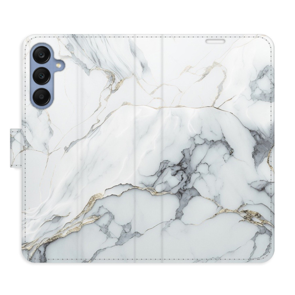 Flipové puzdro iSaprio - SilverMarble 15 - Samsung Galaxy A25 5G