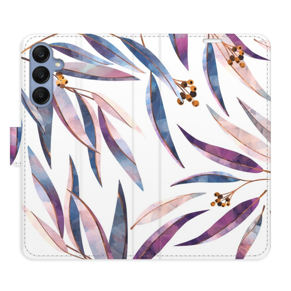 Flipové puzdro iSaprio - Ornamental Leaves - Samsung Galaxy A25 5G