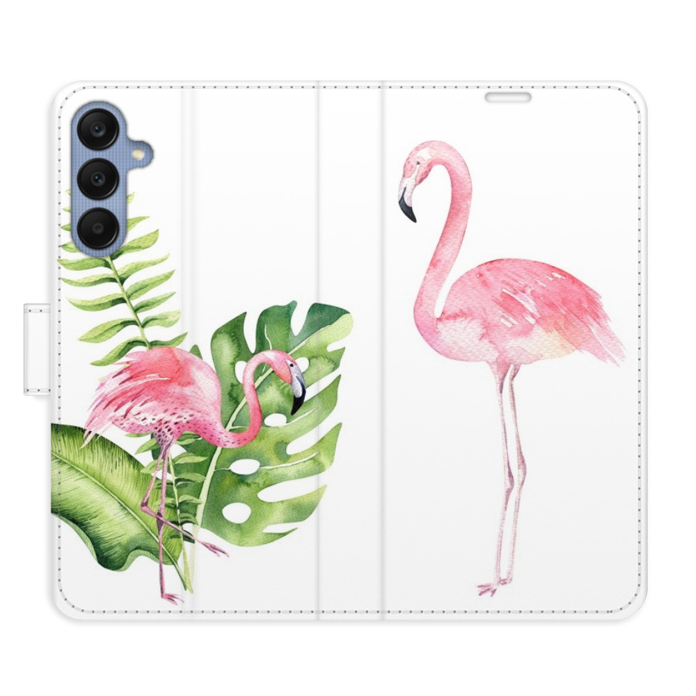 Flipové puzdro iSaprio - Flamingos - Samsung Galaxy A25 5G
