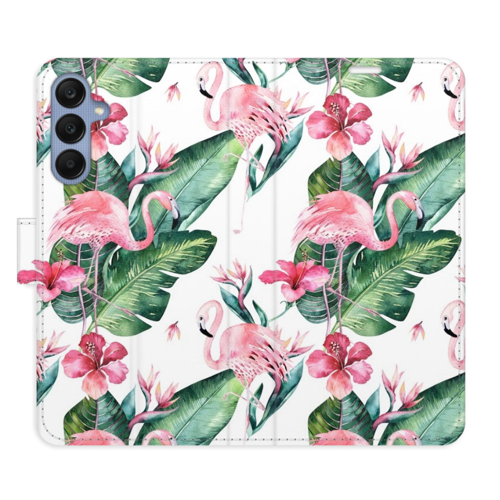 Flipové puzdro iSaprio - Flamingos Pattern - Samsung Galaxy A25 5G