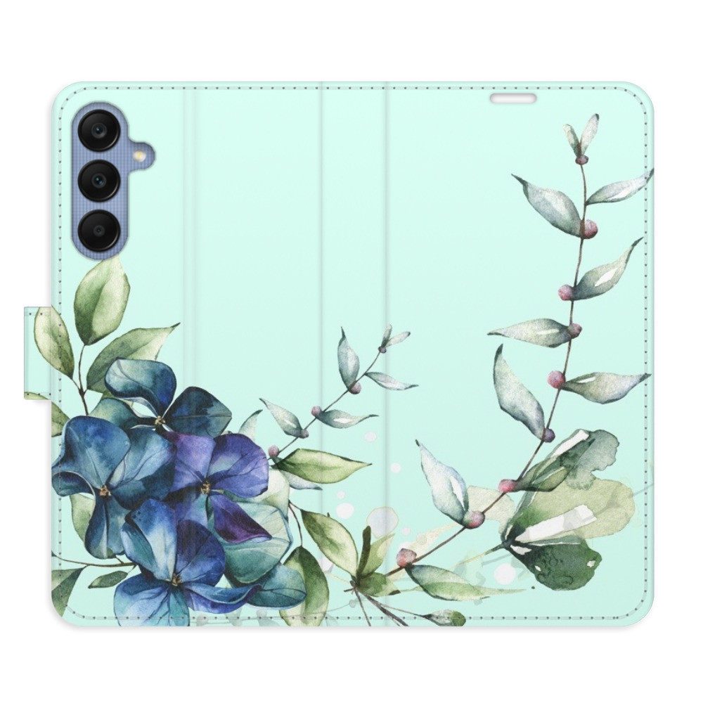 Flipové puzdro iSaprio - Blue Flowers - Samsung Galaxy A25 5G