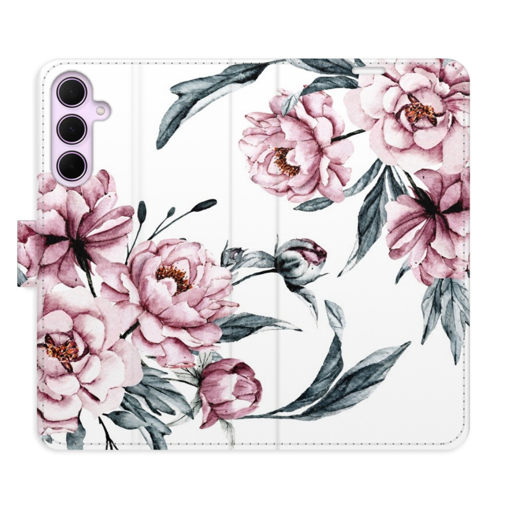 Flipové puzdro iSaprio - Pink Flowers - Samsung Galaxy A35 5G
