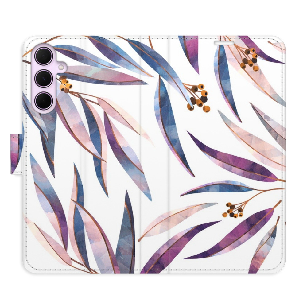 Flipové puzdro iSaprio - Ornamental Leaves - Samsung Galaxy A35 5G