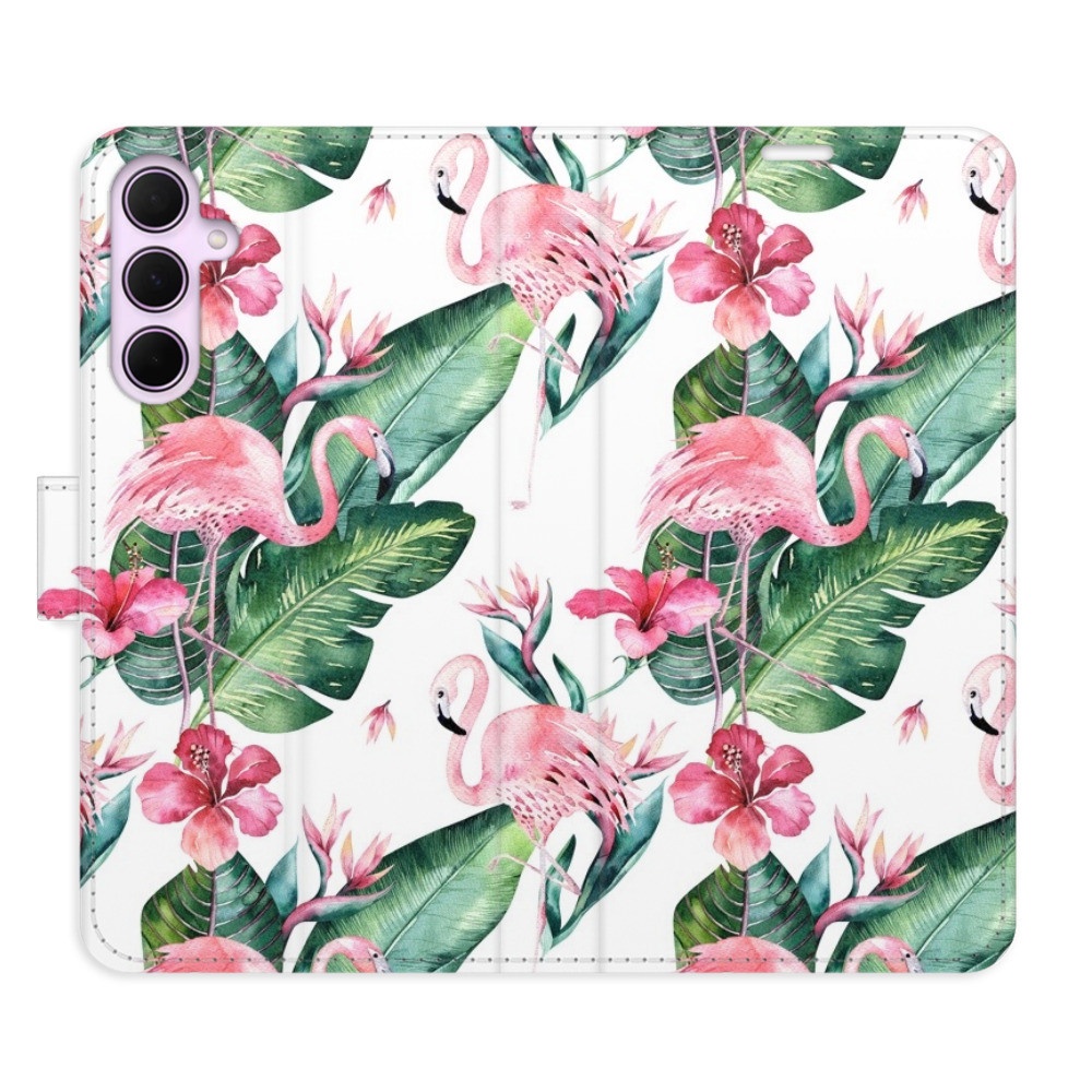 Flipové puzdro iSaprio - Flamingos Pattern - Samsung Galaxy A35 5G