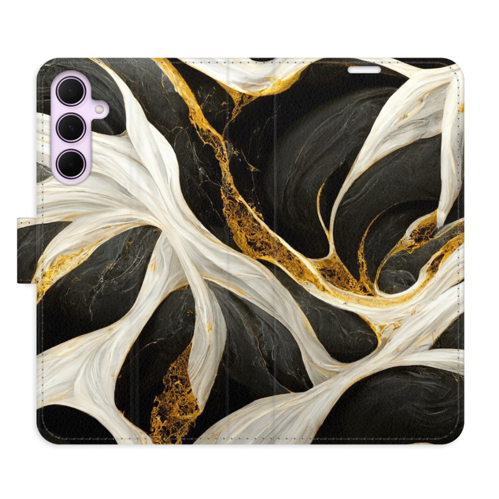 Flipové puzdro iSaprio - BlackGold Marble - Samsung Galaxy A35 5G