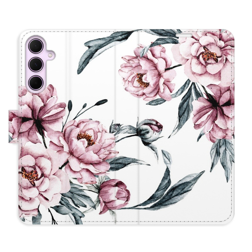 Flipové puzdro iSaprio - Pink Flowers - Samsung Galaxy A55 5G