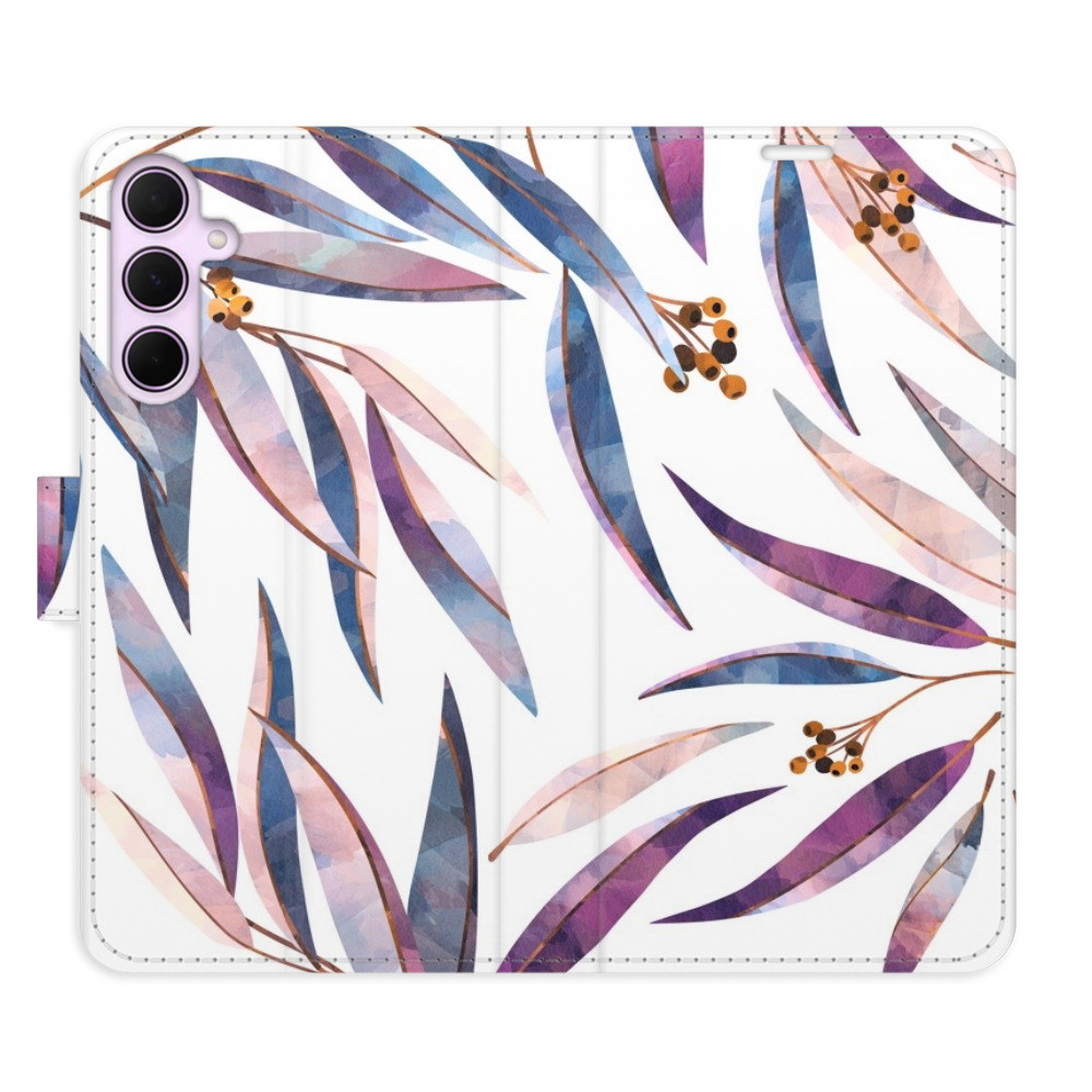 Flipové puzdro iSaprio - Ornamental Leaves - Samsung Galaxy A55 5G