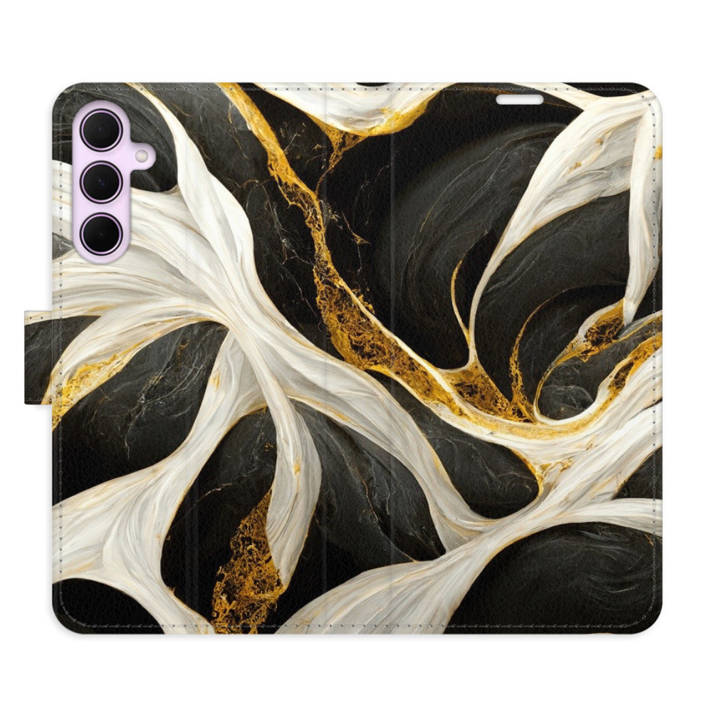Flipové puzdro iSaprio - BlackGold Marble - Samsung Galaxy A55 5G