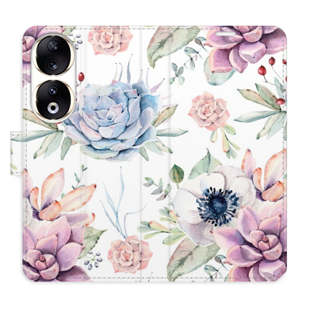 Flipové puzdro iSaprio - Succulents Pattern - Honor 90 5G