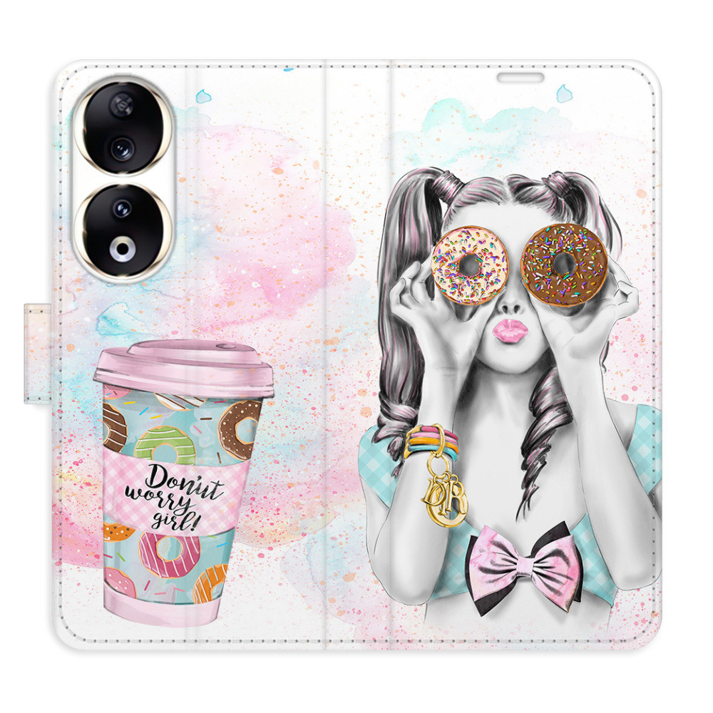 Flipové puzdro iSaprio - Donut Worry Girl - Honor 90 5G