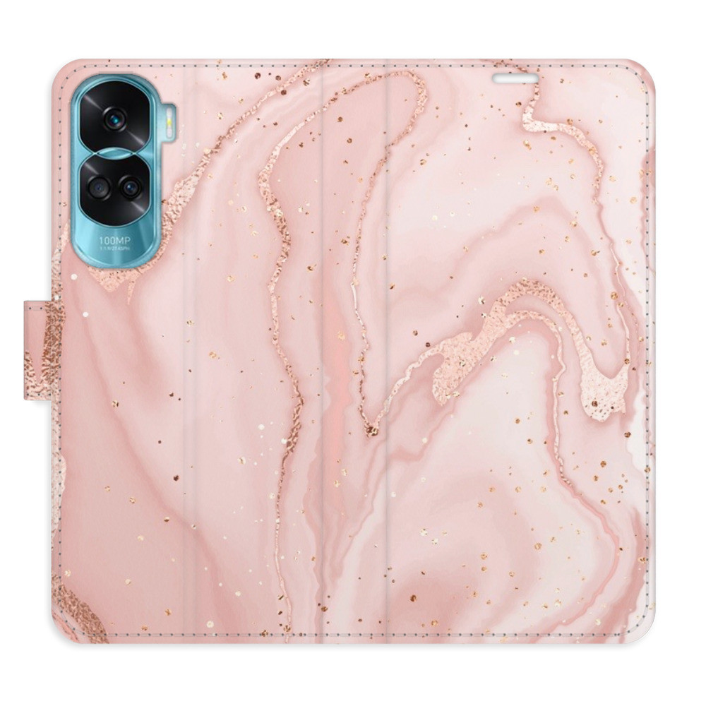 Flipové puzdro iSaprio - RoseGold Marble - Honor 90 Lite 5G
