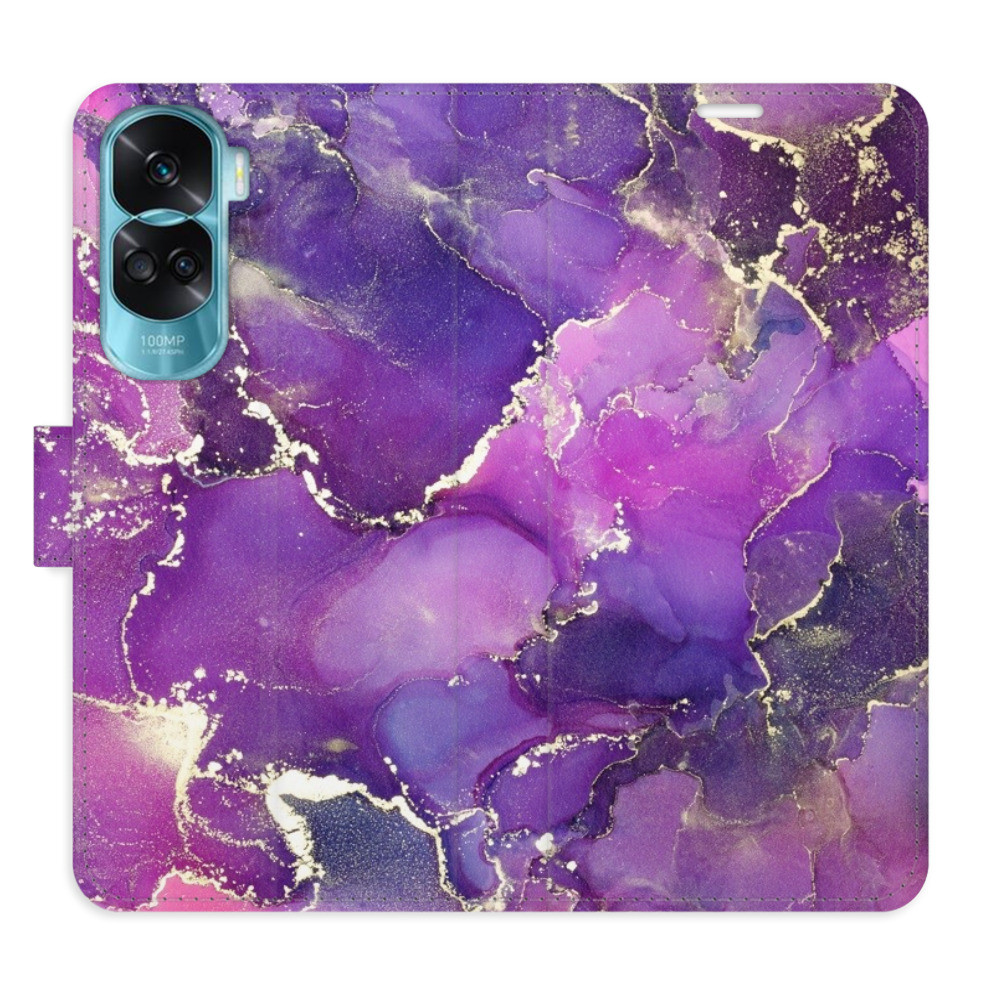Flipové puzdro iSaprio - Purple Marble - Honor 90 Lite 5G