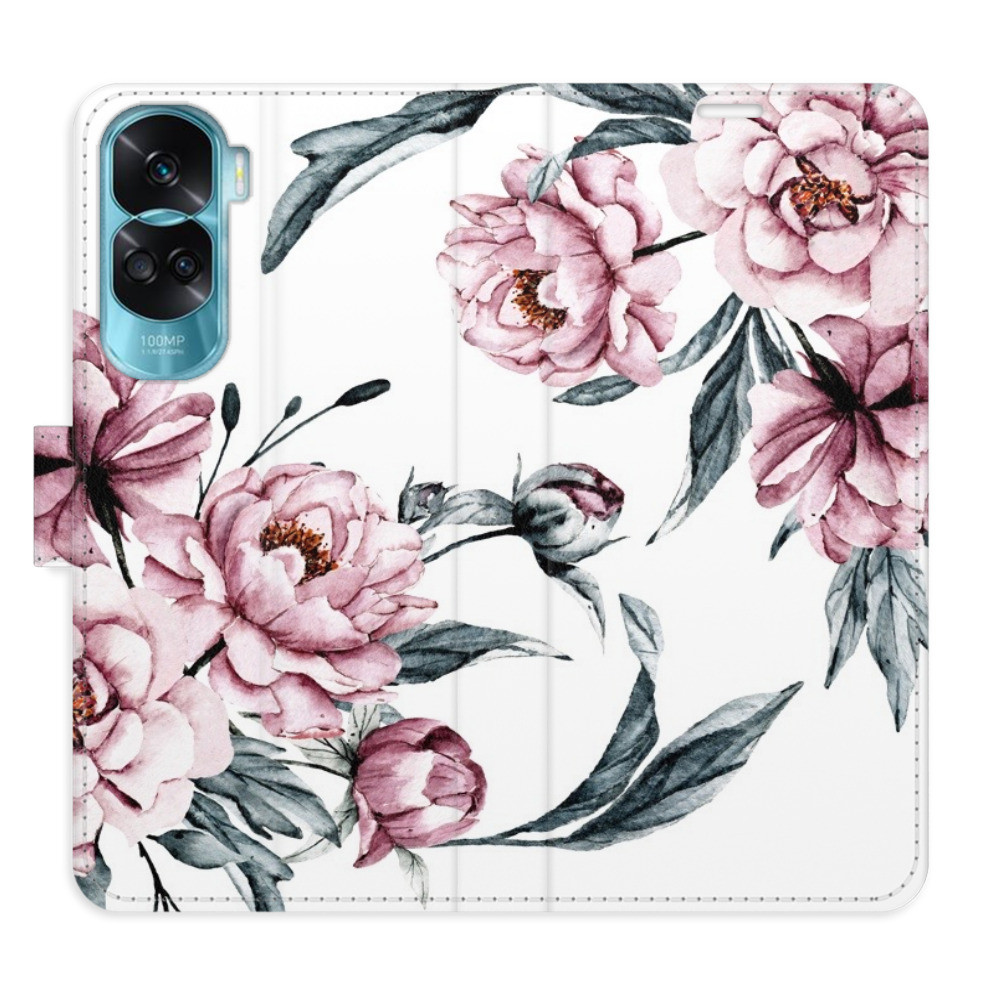 Flipové puzdro iSaprio - Pink Flowers - Honor 90 Lite 5G