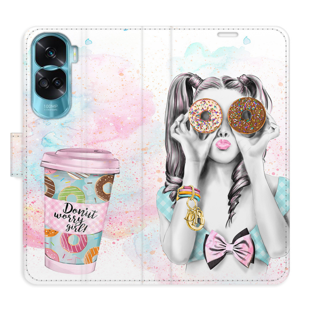 Flipové puzdro iSaprio - Donut Worry Girl - Honor 90 Lite 5G