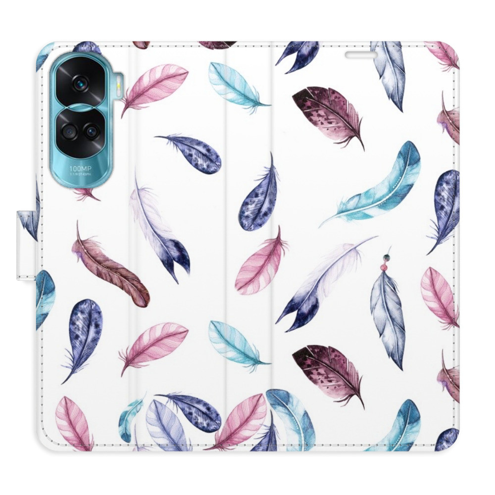 Flipové puzdro iSaprio - Colorful Feathers - Honor 90 Lite 5G