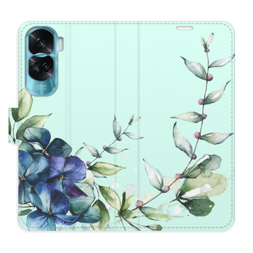 Flipové puzdro iSaprio - Blue Flowers - Honor 90 Lite 5G