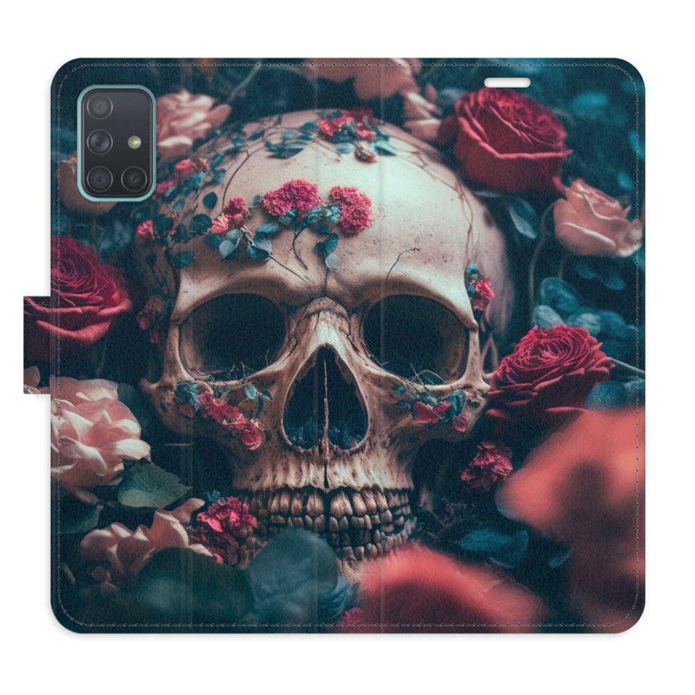 Flipové puzdro iSaprio - Skull in Roses 02 - Samsung Galaxy A71