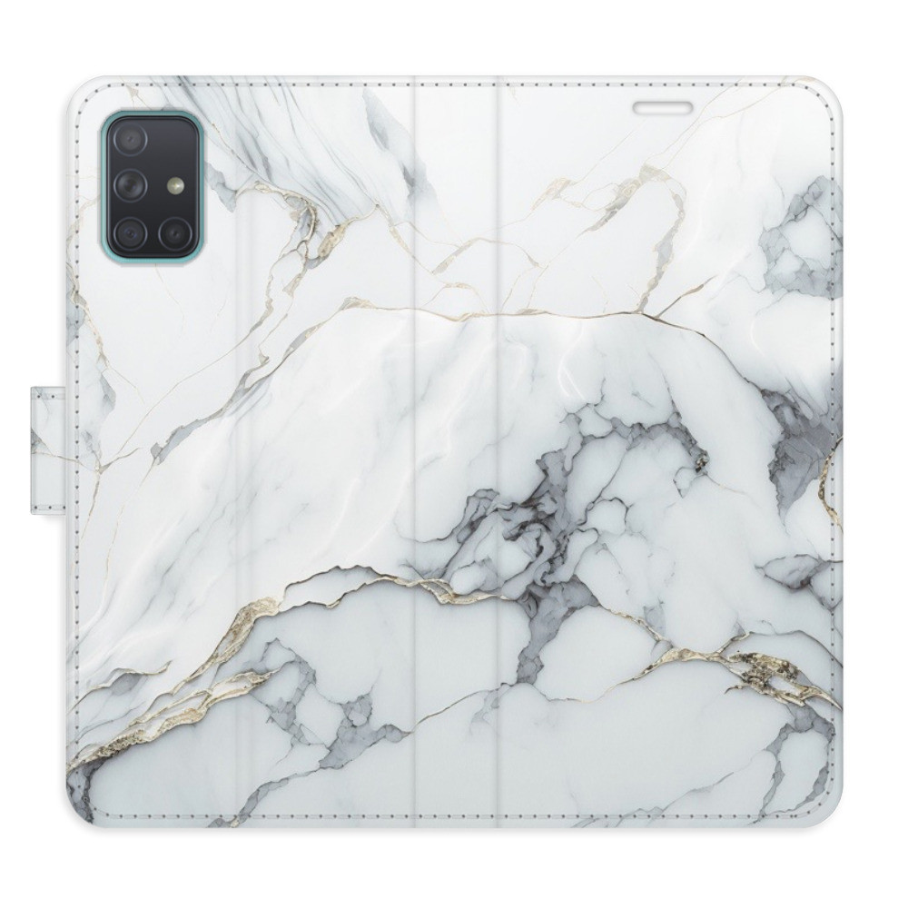 Flipové puzdro iSaprio - SilverMarble 15 - Samsung Galaxy A71