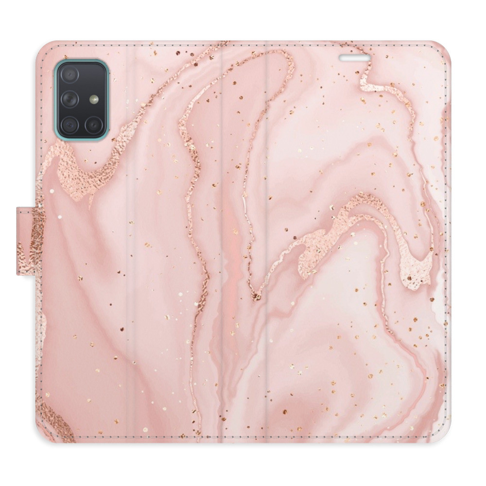 Flipové puzdro iSaprio - RoseGold Marble - Samsung Galaxy A71