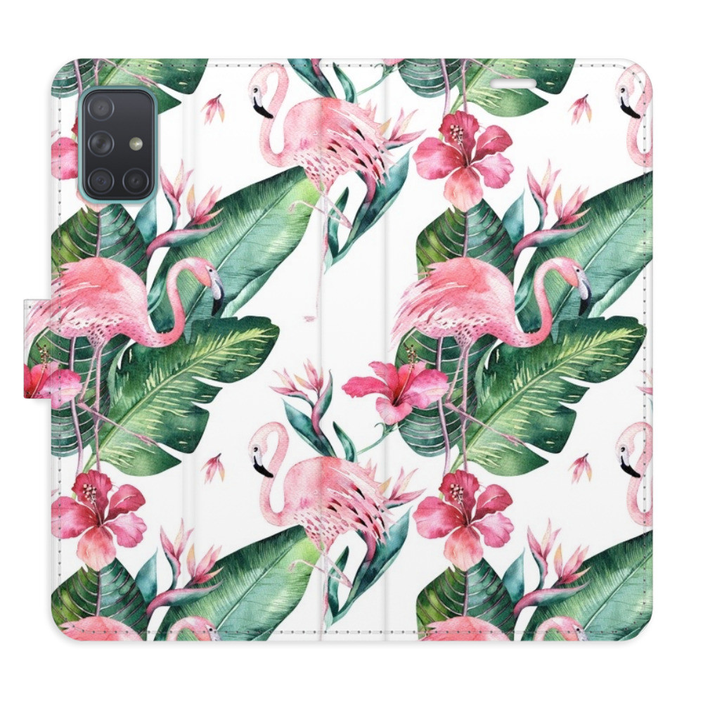 Flipové puzdro iSaprio - Flamingos Pattern - Samsung Galaxy A71
