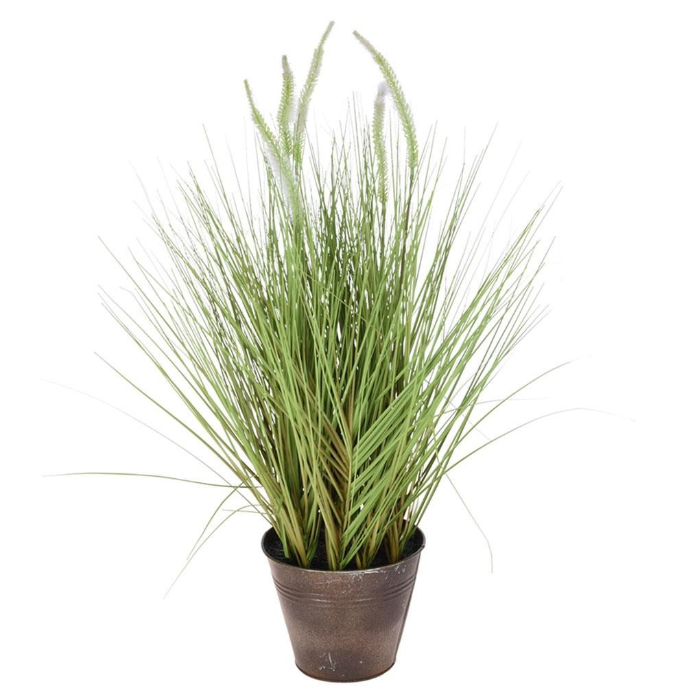 Umělá květina Grass White 60 cm zelená/bílá