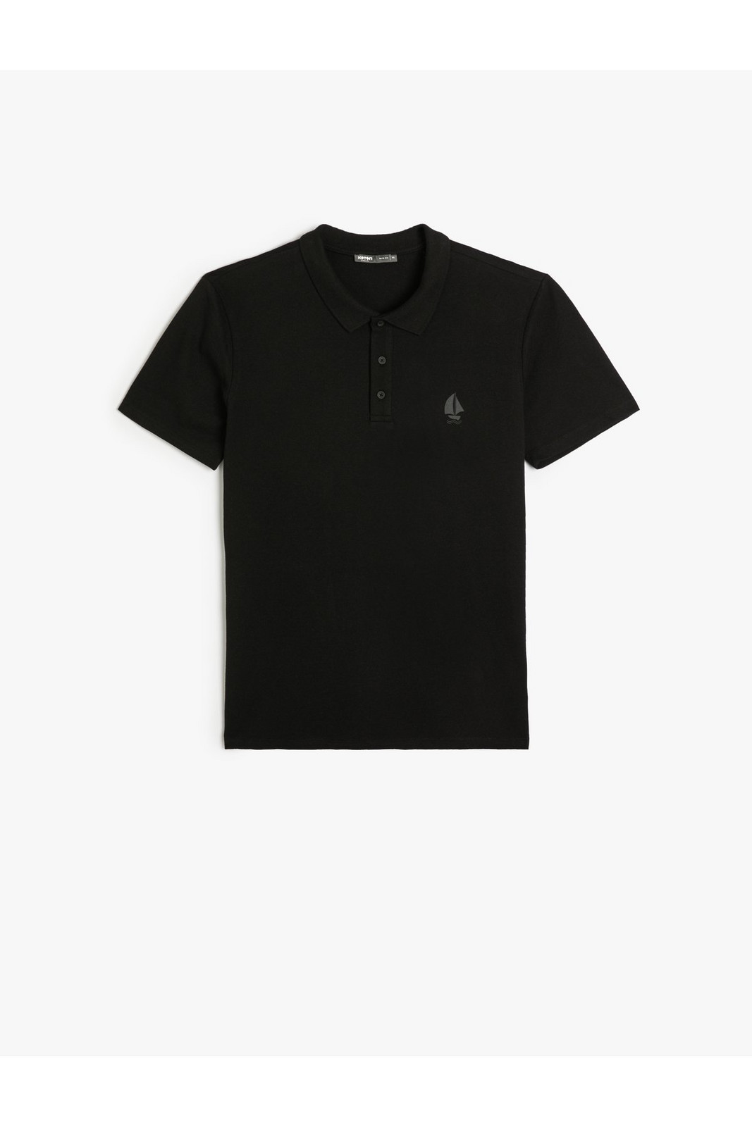 Koton Polo Neck T-Shirt Minimal Printed Buttoned Short Sleeve