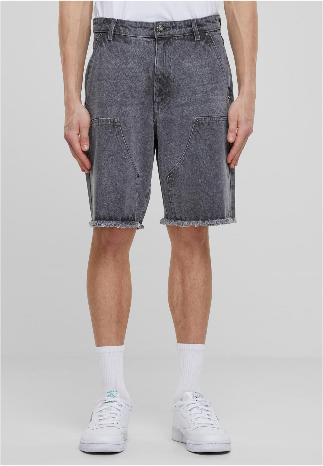 Men's Open Edge Two Knee Denim Shorts - Grey