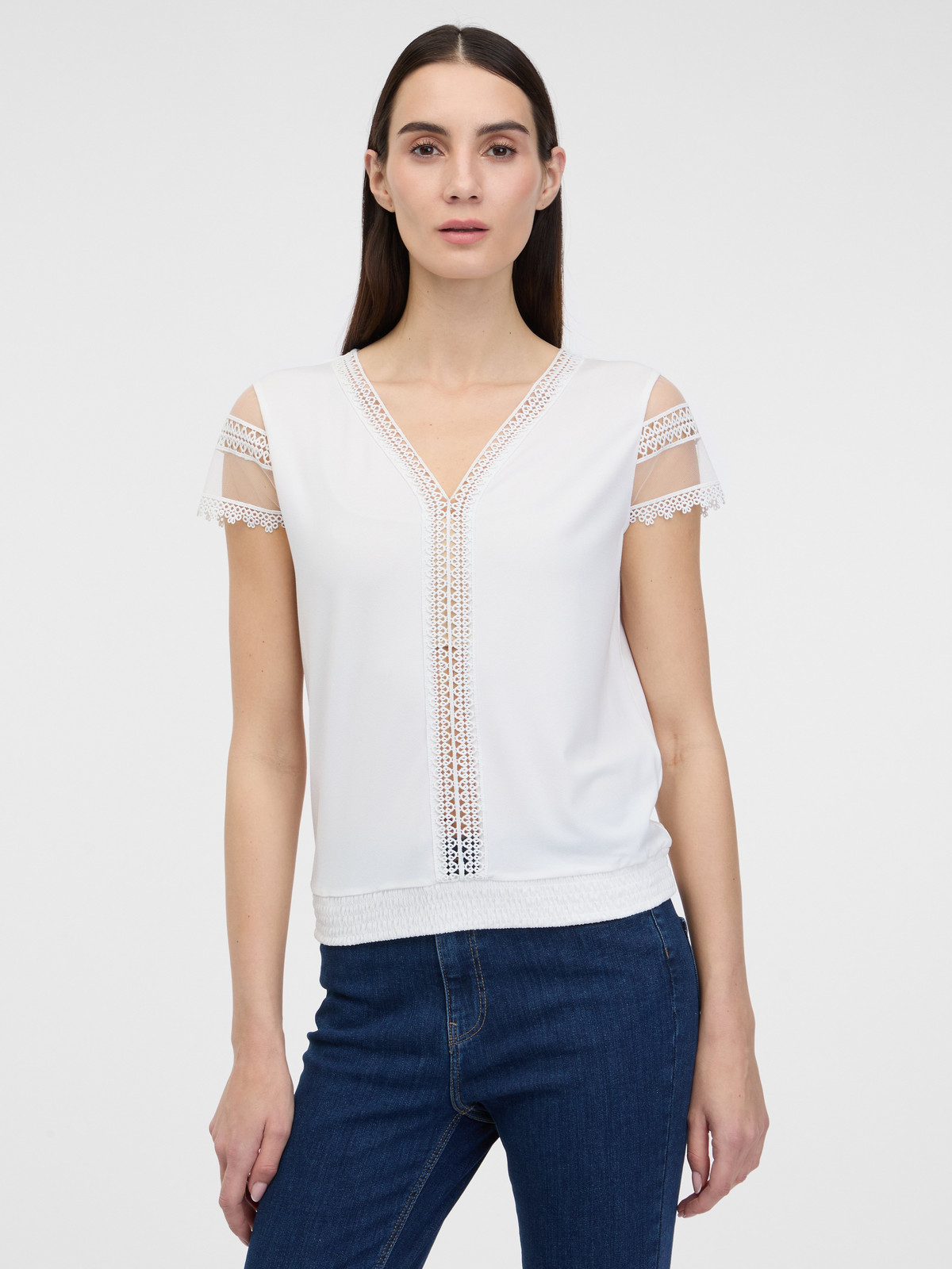 Orsay Women's White T-Shirt with Short Sleeves - Women