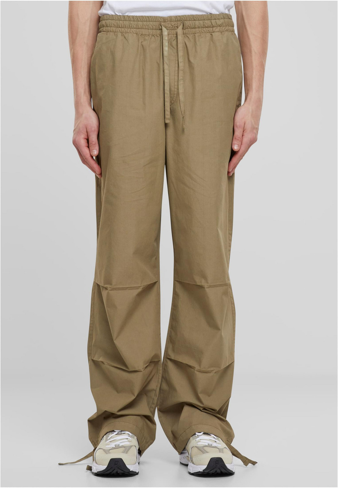 Men's wide poplin trousers - khaki