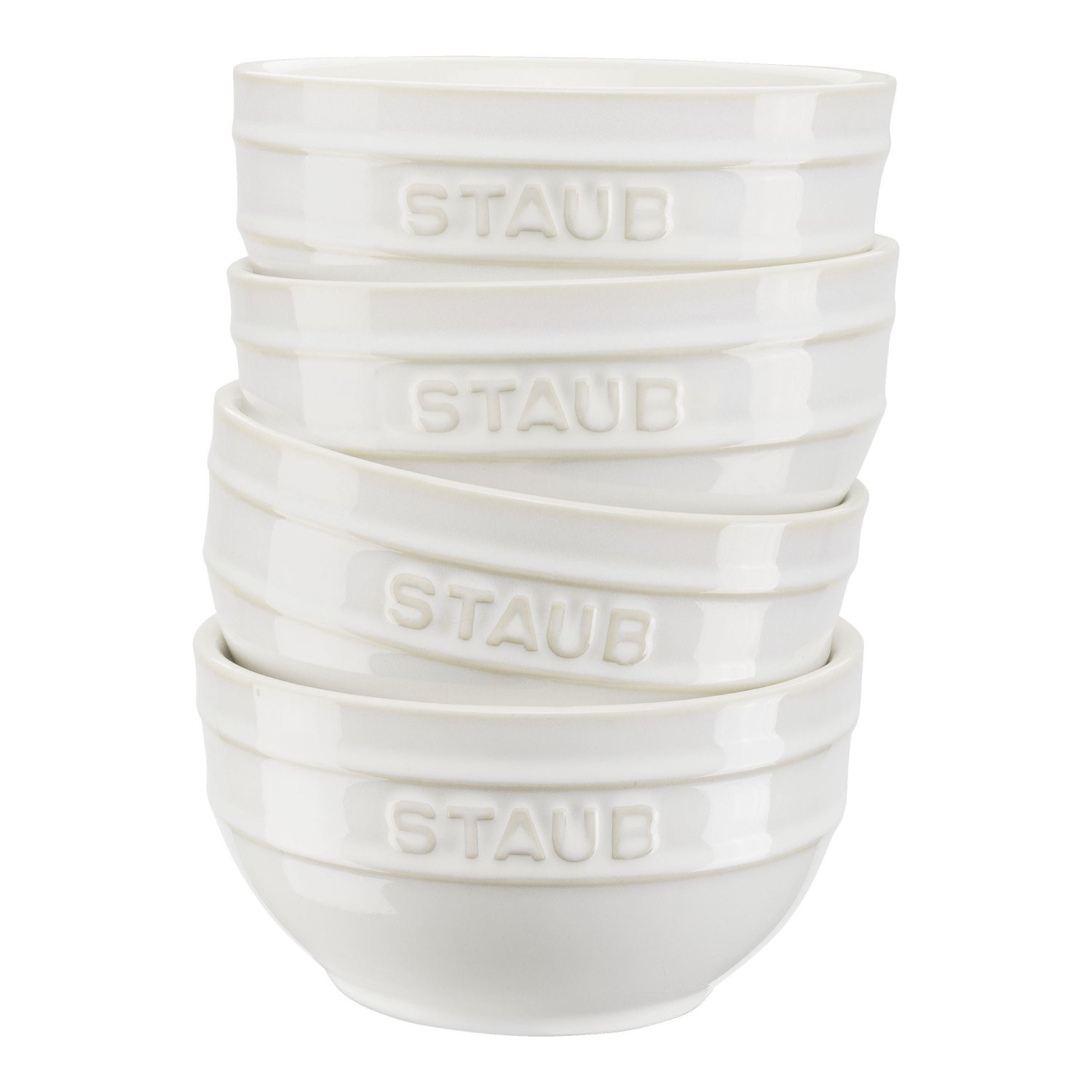 Jedálenská miska 700 ml, sada 4 ks, slonovinová kosť, keramika, Staub