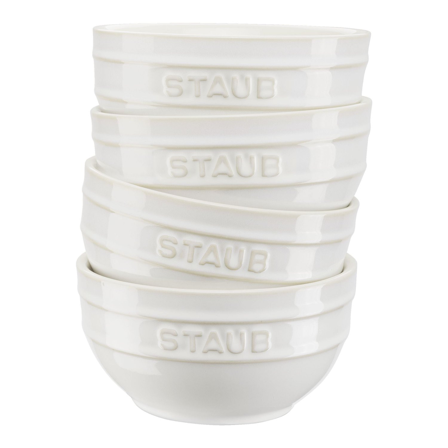 Jedálenská miska 400 ml, sada 4 ks, slonovinová kosť, keramika, Staub