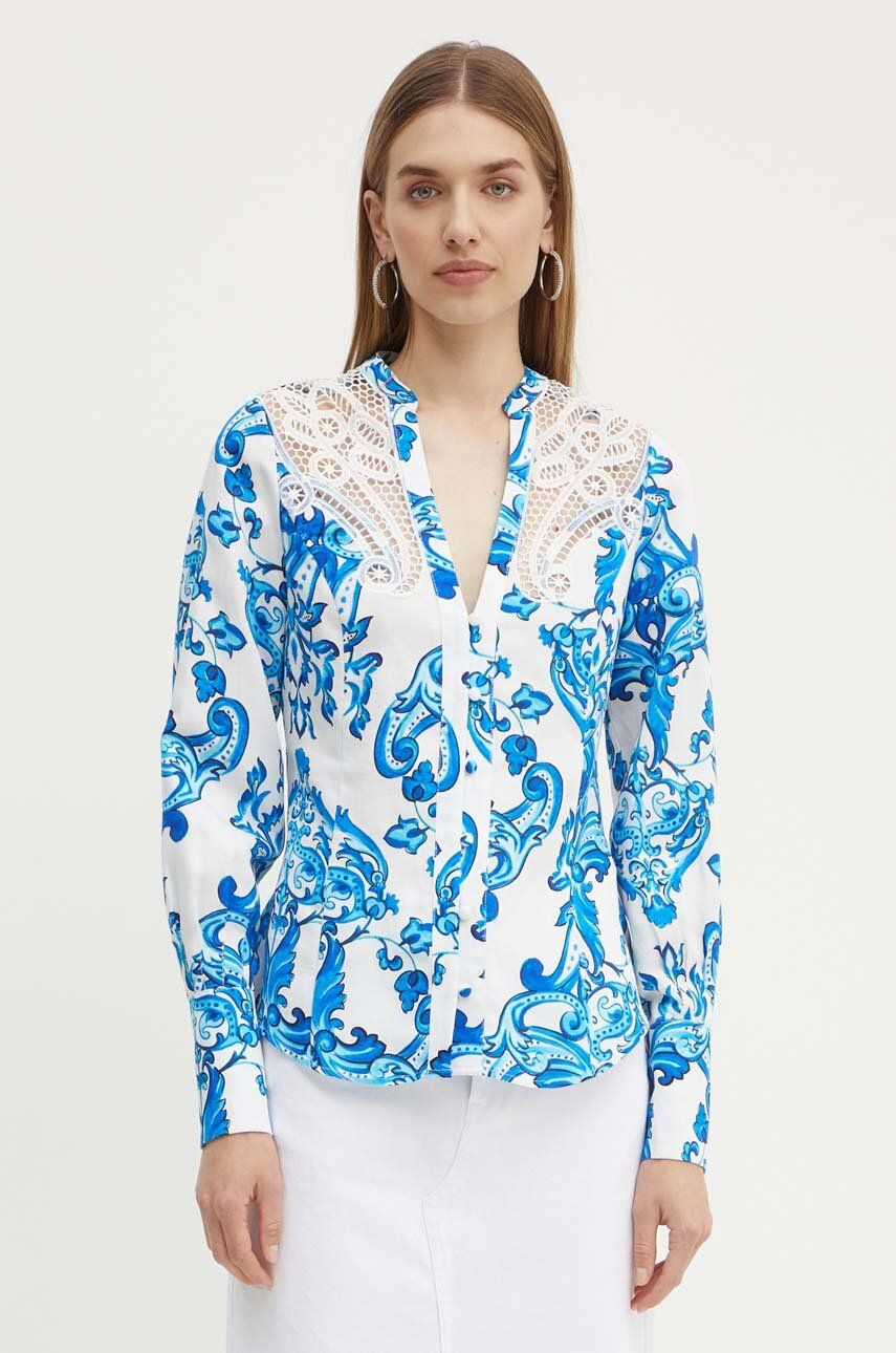 Košeľa s prímesou ľanu Marciano Guess BLUE NOTE regular, 4GGH07 9708Z