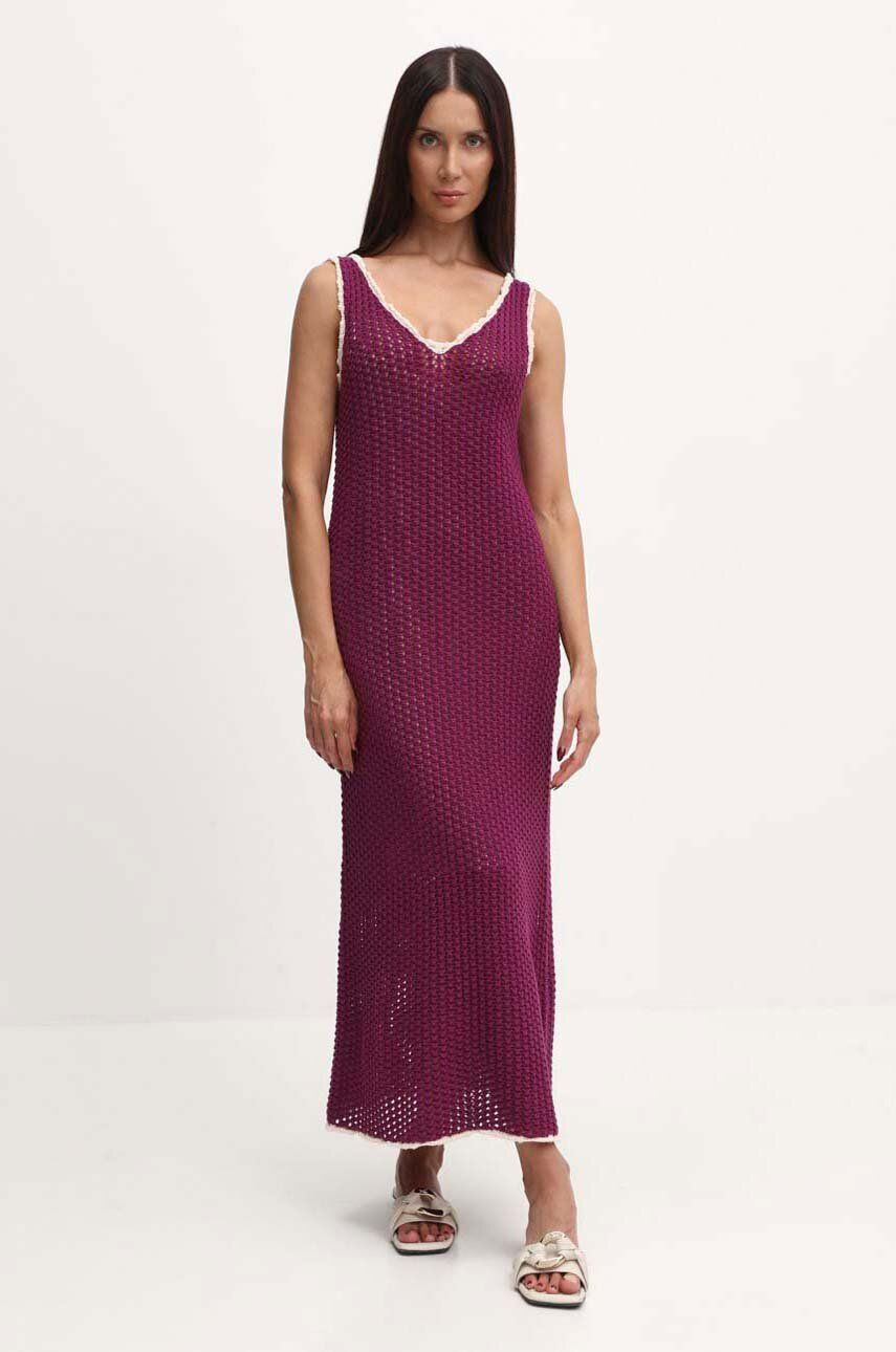 Šaty Weekend Max Mara fialová farba, maxi, áčkový strih, 2415321013600