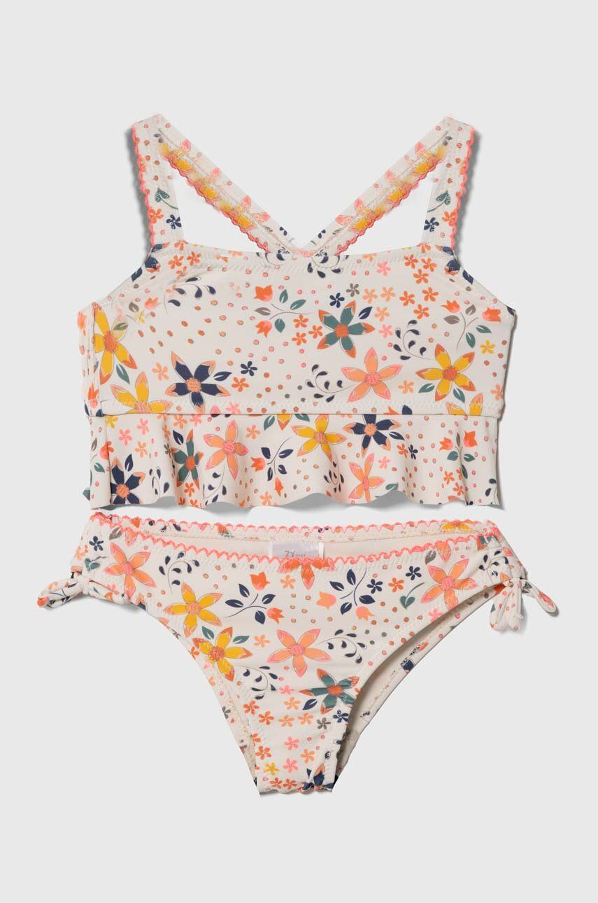 Dvojdielne detské plavky zippy béžová farba