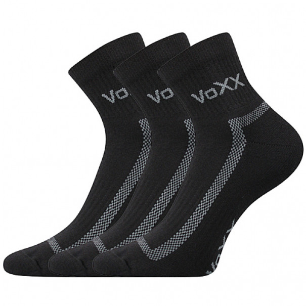 Ponožky športové unisex Voxx Caddy B 3 páry - čierne, 39-42