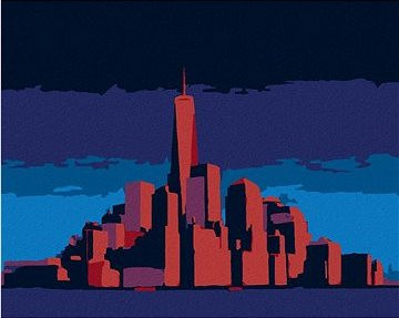 Žiariaci Manhattan v New Yorku, 40×50 cm, vypnuté plátno na rám