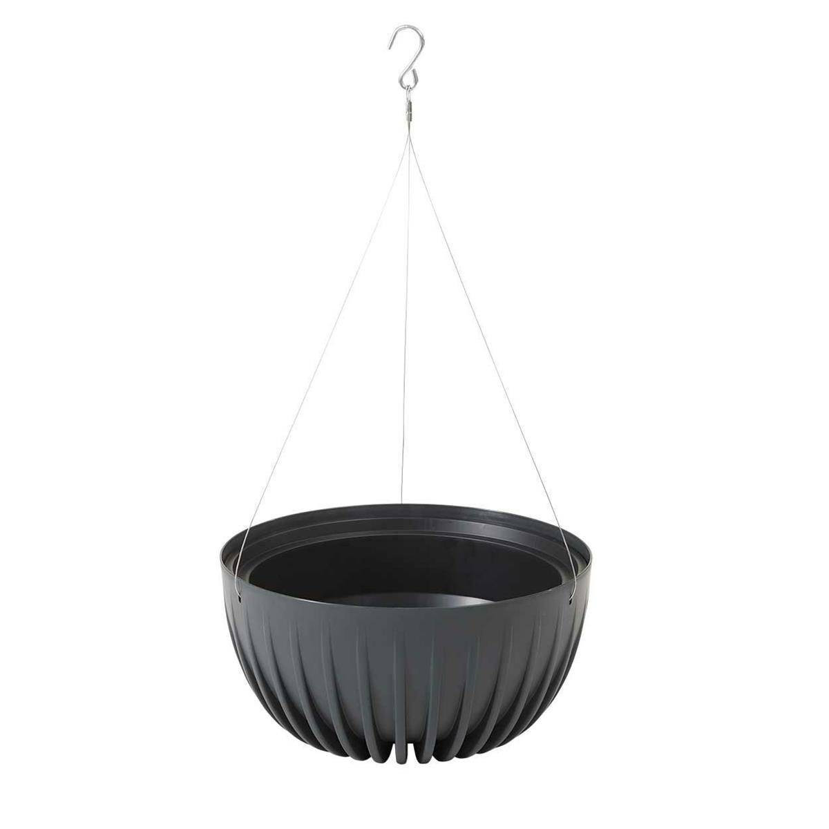Závěsný květináč STRIPPED ECO 24 cm antracitový