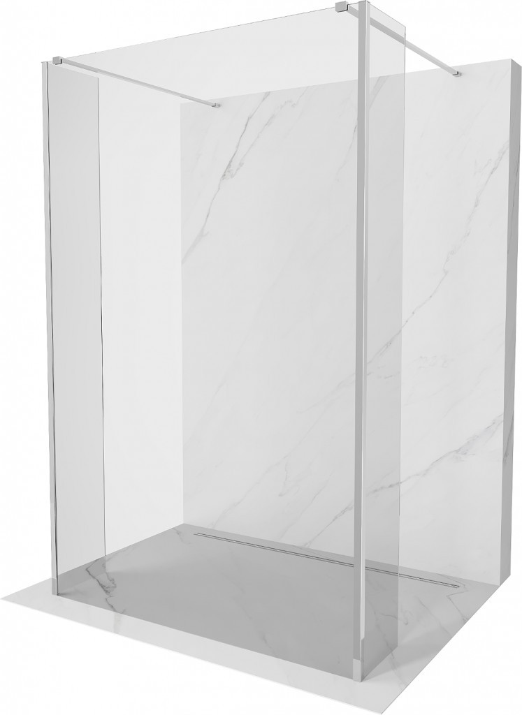 MEXEN/S - Kyoto Sprchová zástena WALK-IN voľne stojaca 105 x 30 x 30 cm, transparent, chróm 800-105-030-222-01-00-030