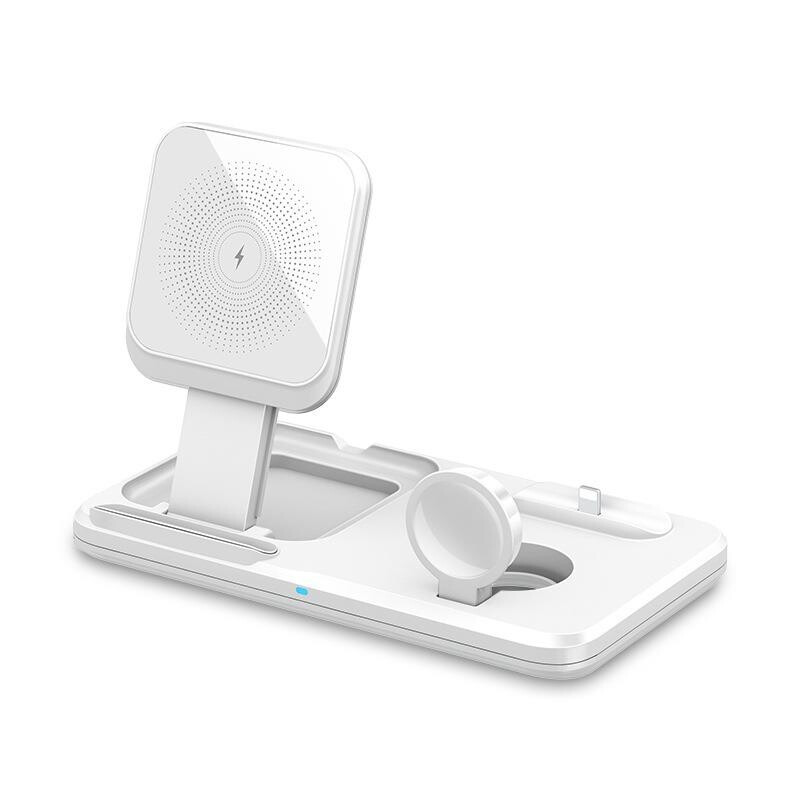 15W nabíjacia bezdrôtová stanica Slim pre AirPods a Apple Watch, biely