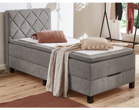 Posteľ Jeff 100x200 cm, šedá látka%