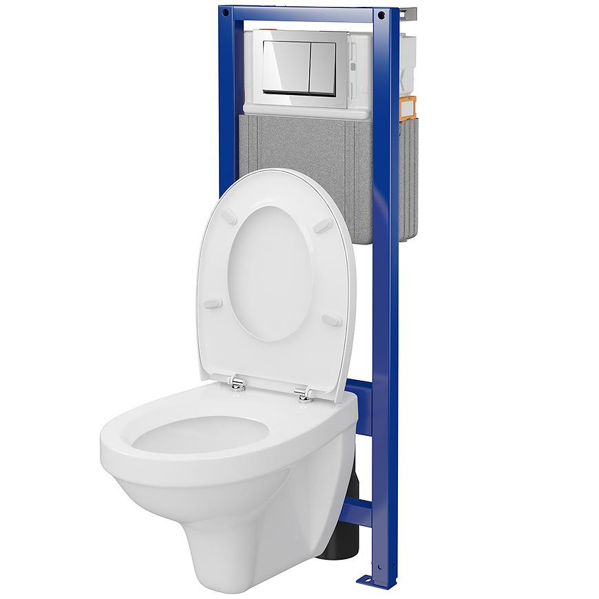 CERSANIT - Set B980 SYSTEM 40 MECH WHB412 PP S.C., tlačidlo chróm lesk S701-767