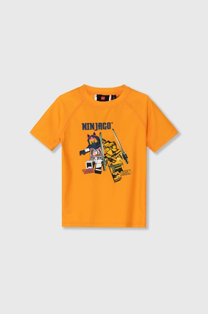 Detské plavkové tričko Lego oranžová farba