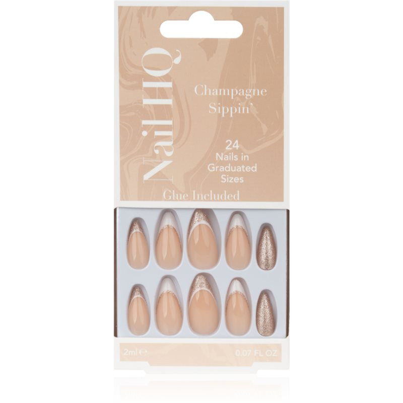 Nail HQ Almond umelé nechty Champagne Sippin' 24 ks