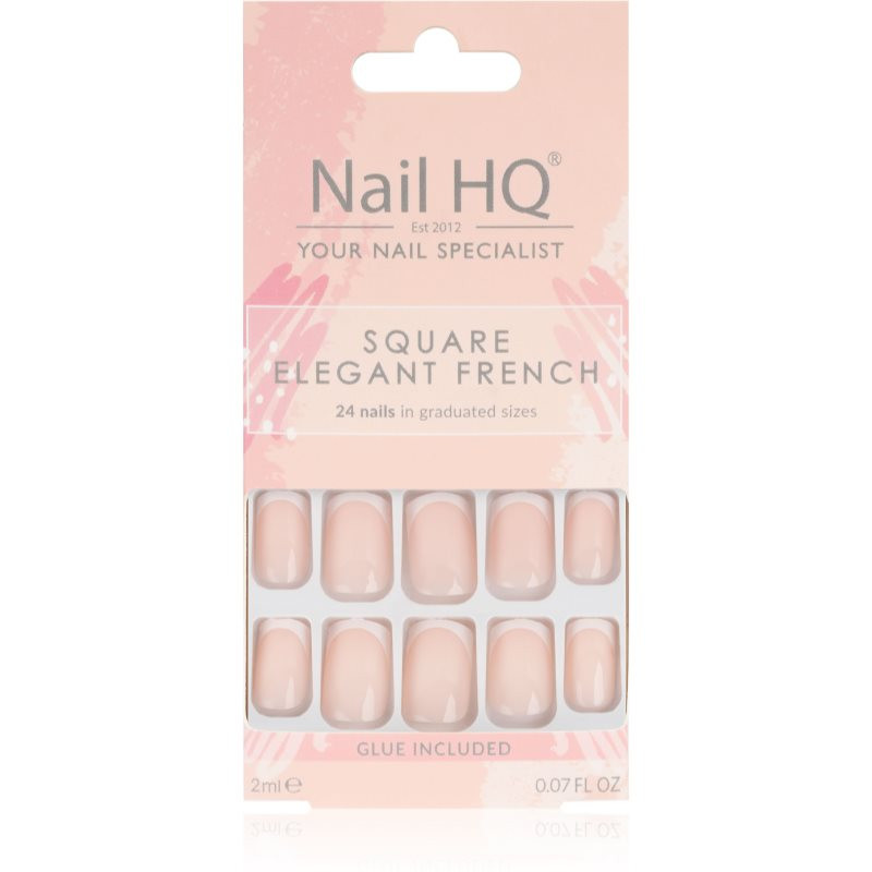 Nail HQ Square umelé nechty Elegant French 24 ks