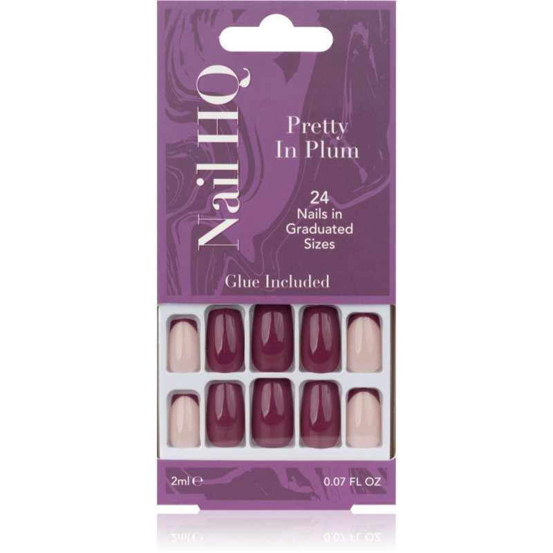 Nail HQ Square umelé nechty Pretty In Plum 24 ks