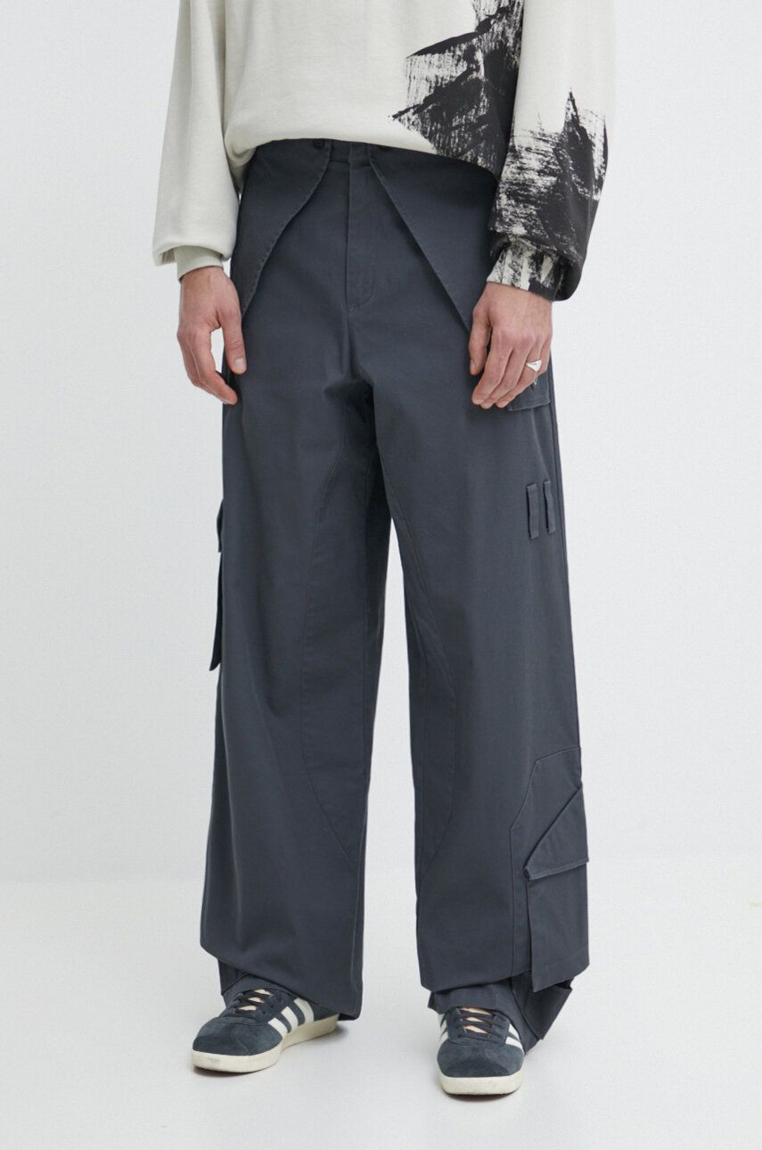 Nohavice A-COLD-WALL* Overlay Cargo Pant pánske, šedá farba, strih cargo, ACWMB276
