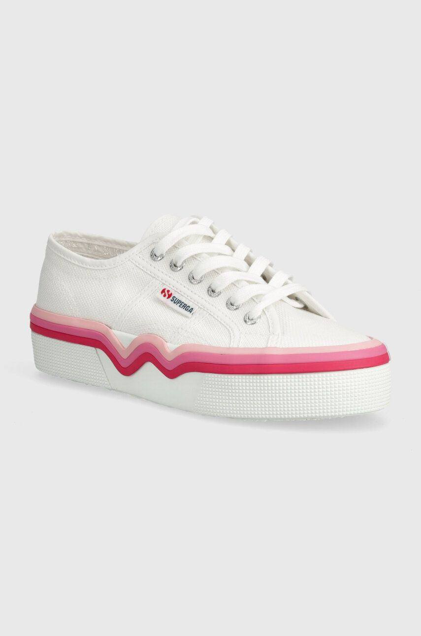 Tenisky Superga 2740 LIQUIFY STRIPES dámske, biela farba, S4128SW