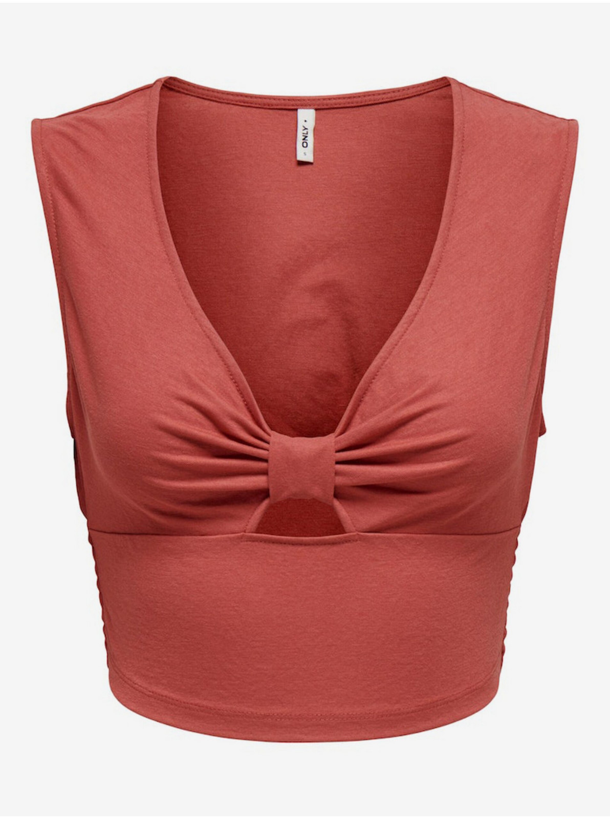 Tehlový dámsky crop top ONLY Jany