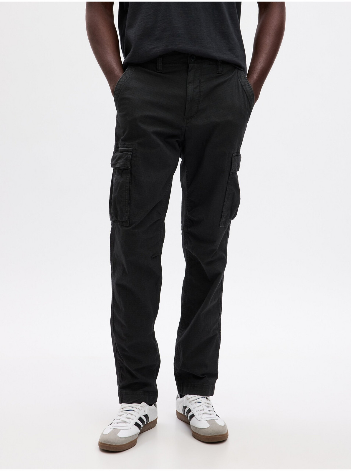 Černé pánské cargo kalhoty GAP