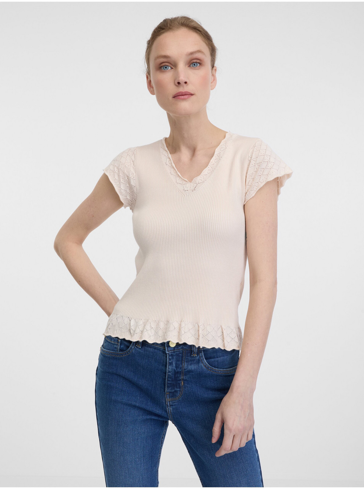 Svetloružové dámske tričko s krátkym rukávom ORSAY